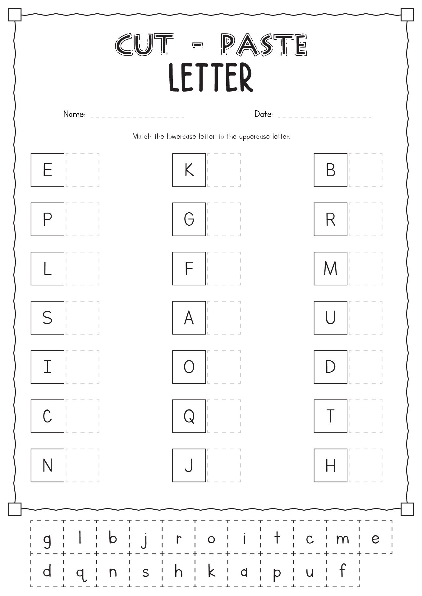 Cut and Paste Letter Worksheets Image