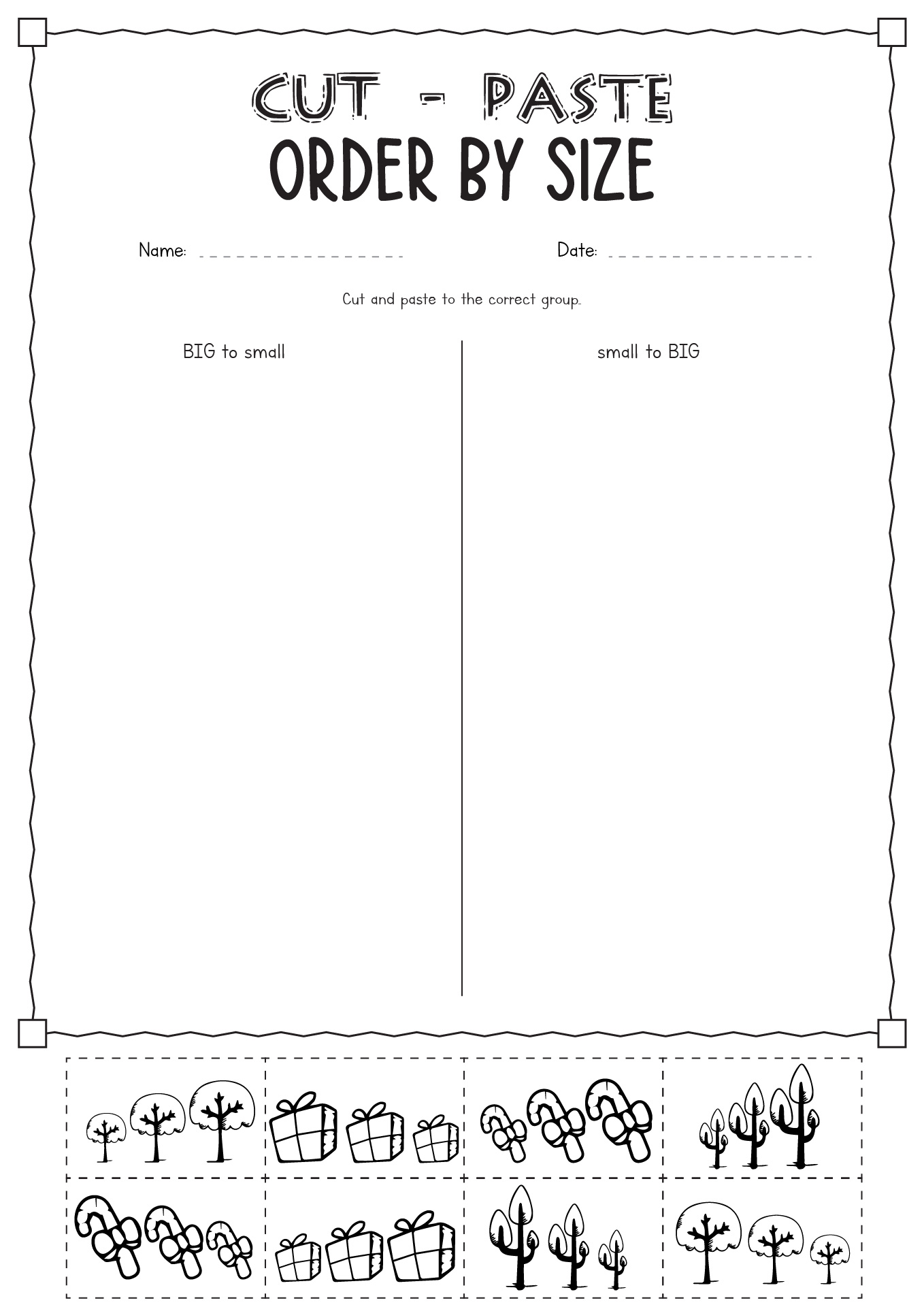 Cut and Paste Worksheets First Grade