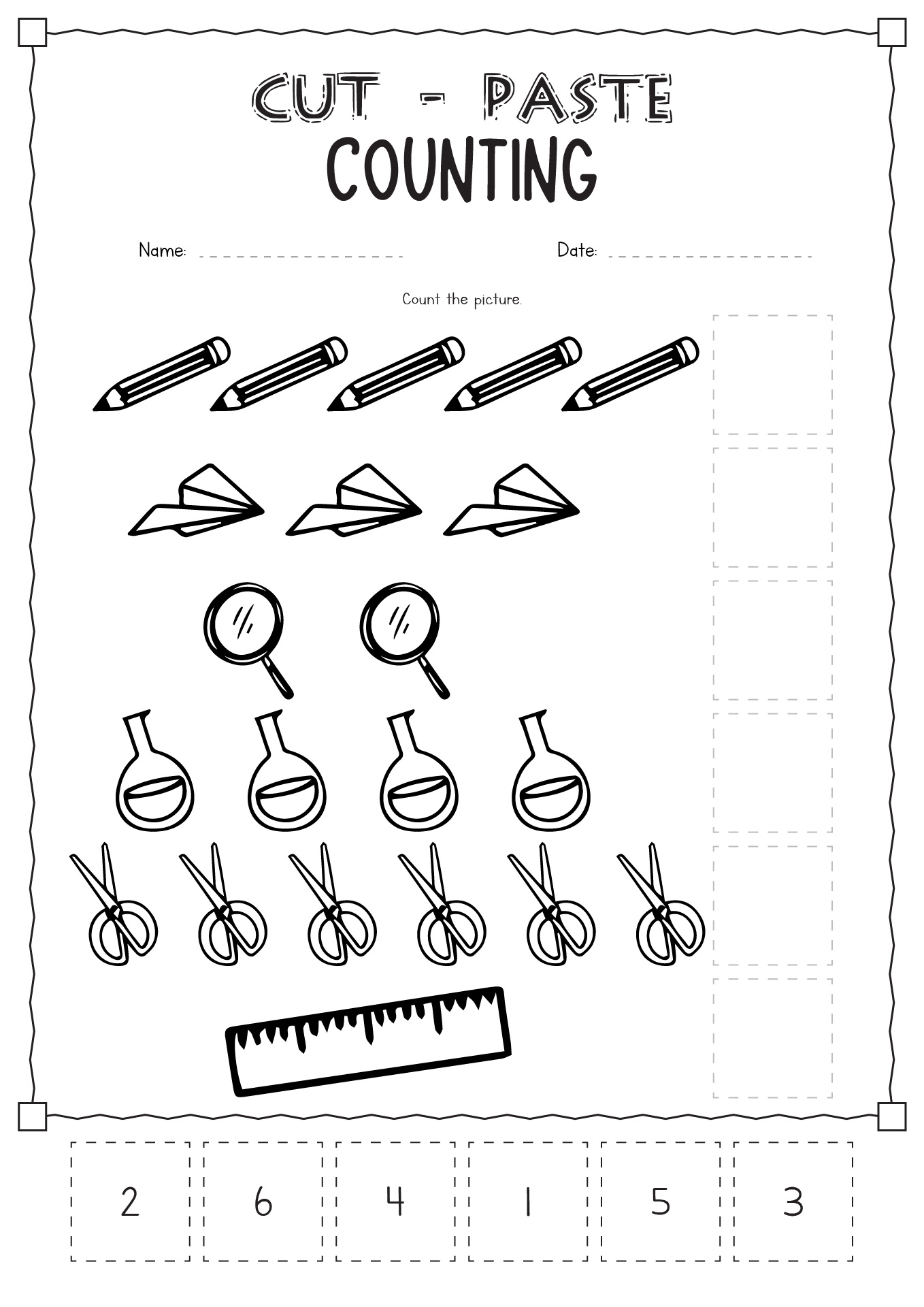 Cut and Paste Worksheets First Grade