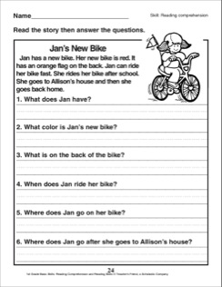 First Grade Reading Comprehension Worksheets 1st Grade