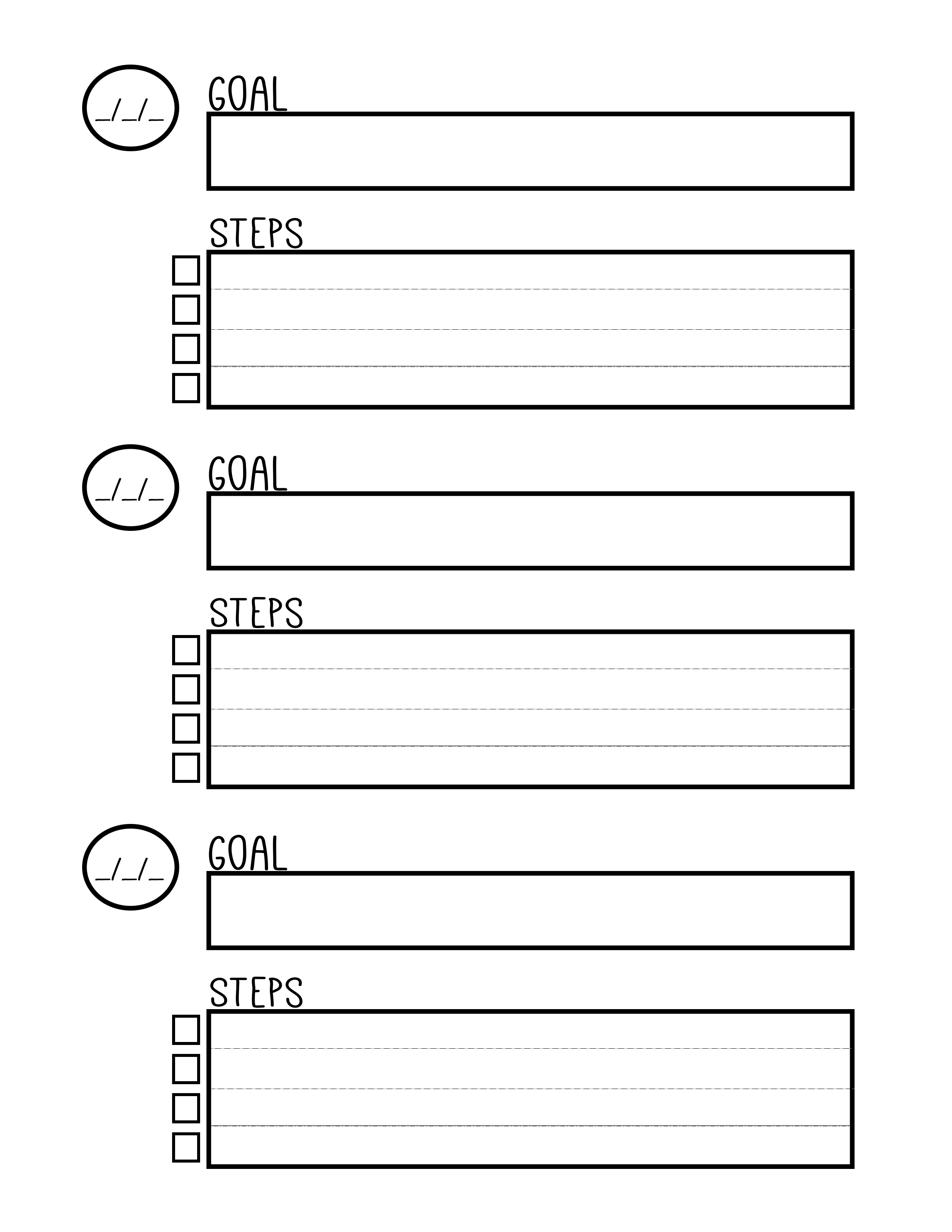 Free Printable Goal Setting Worksheet Image
