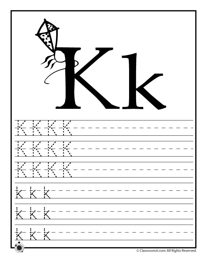 Letter K Practice Worksheets