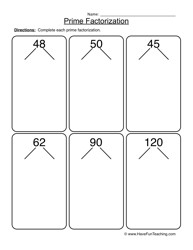 Prime Number Factorization Worksheets Image