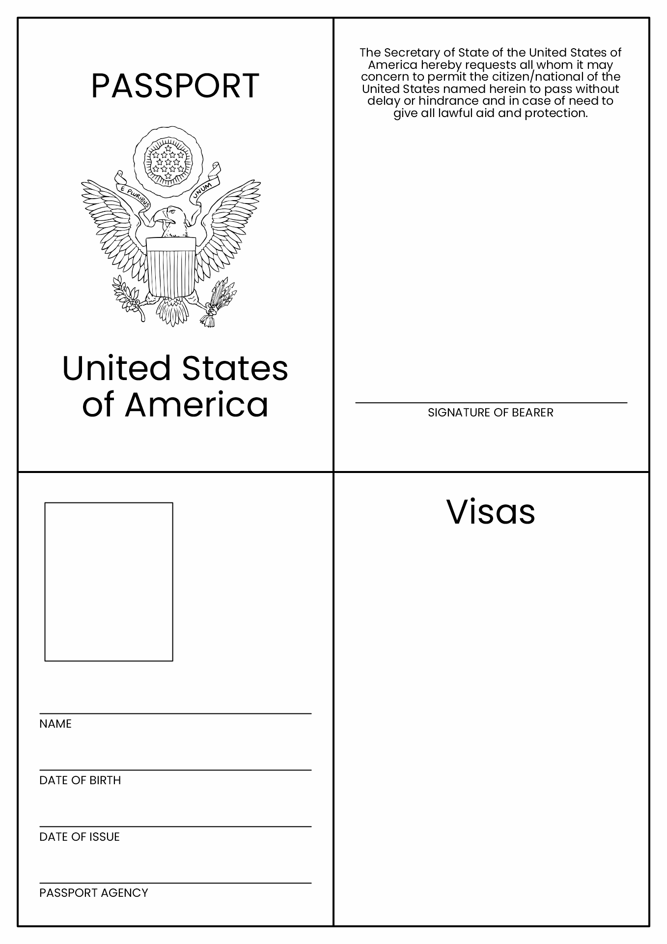 Printable Passport Pages