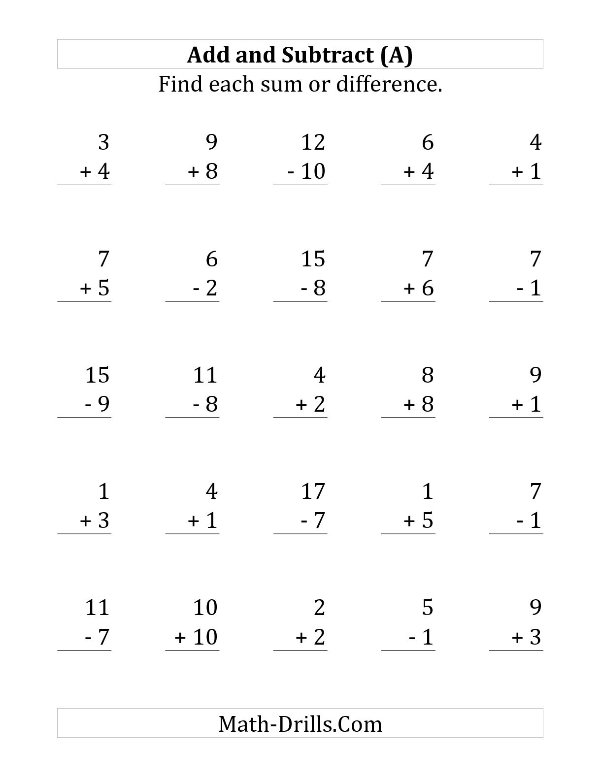 18 adding and subtracting 10 worksheets worksheeto
