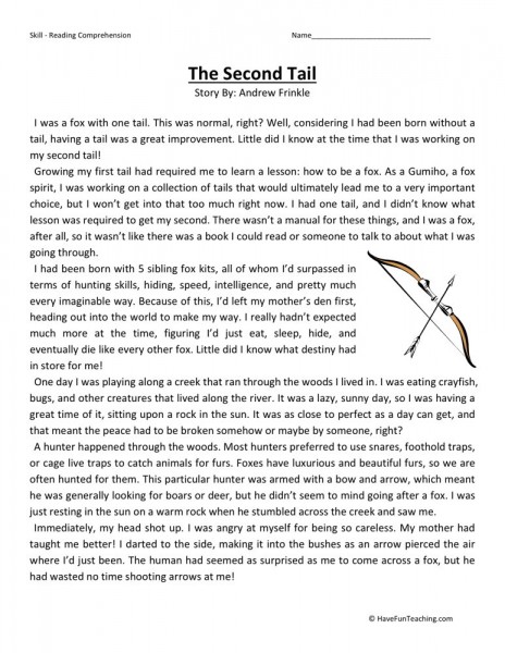 Second Grade Reading Comprehension Worksheets