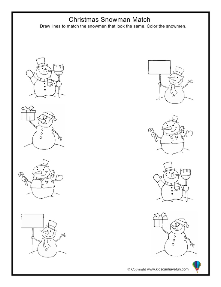 Snowman Christmas Worksheets Printables Image