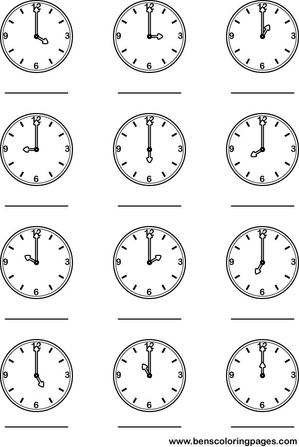 Time Clock Coloring Pages Image