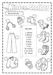 Winter Clothes Printable Worksheets Image