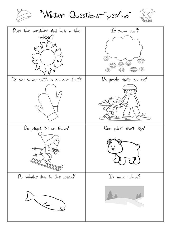Winter Printable Worksheets Language Image