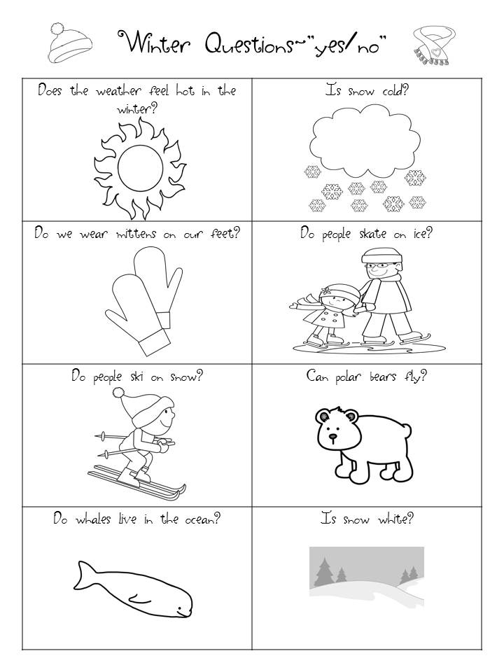 Winter Printable Worksheets Language