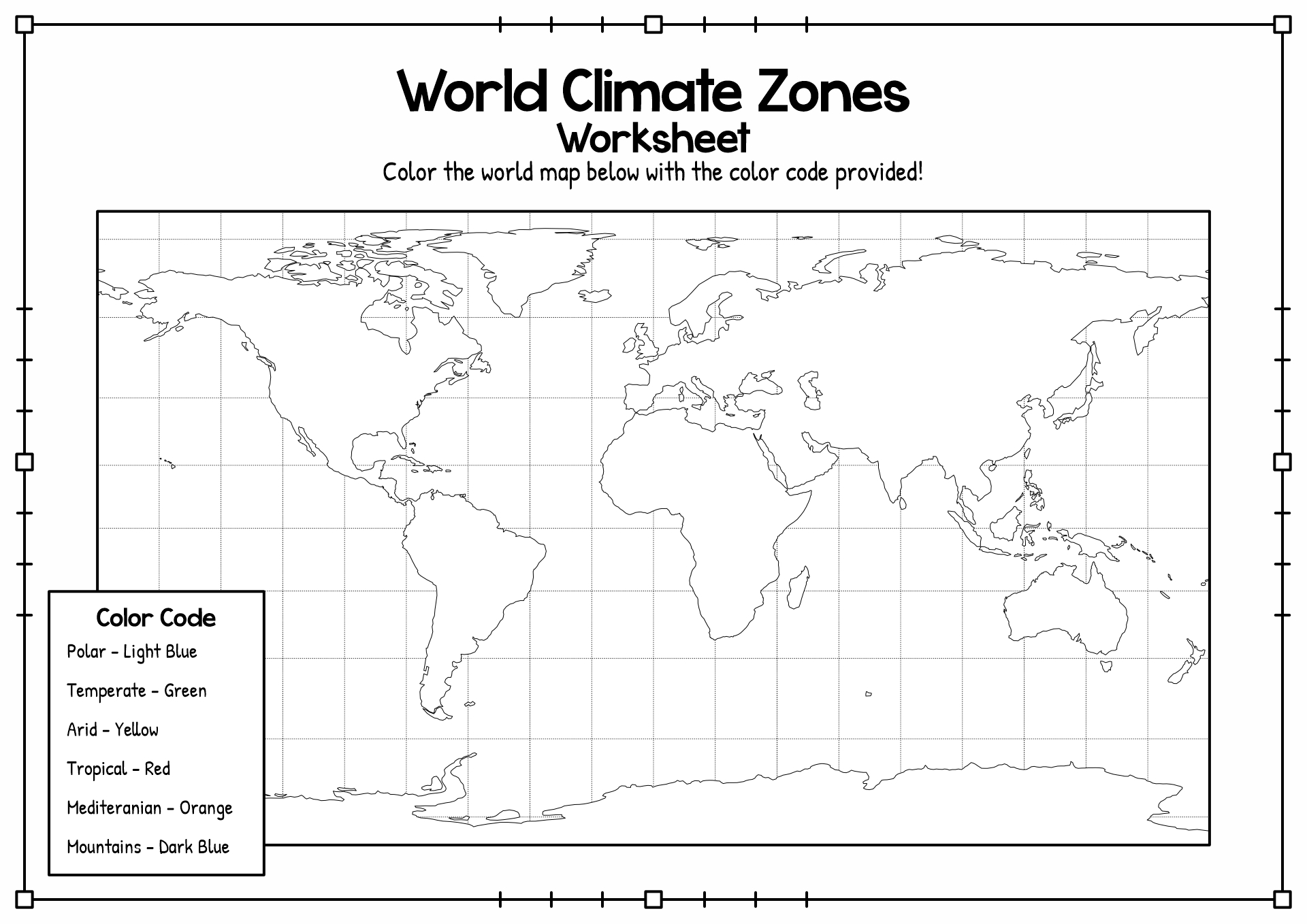World Climate Map Worksheet