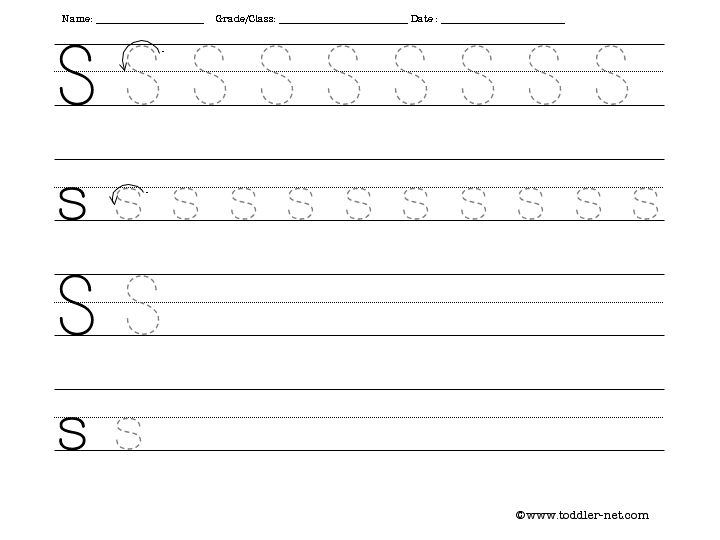 Writing Letter S Tracing Worksheets Image