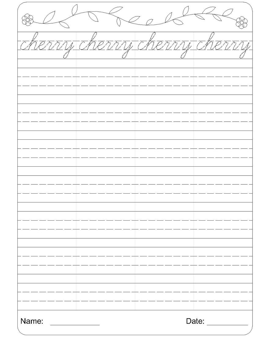 3 Grade Cursive Writing Worksheets Image