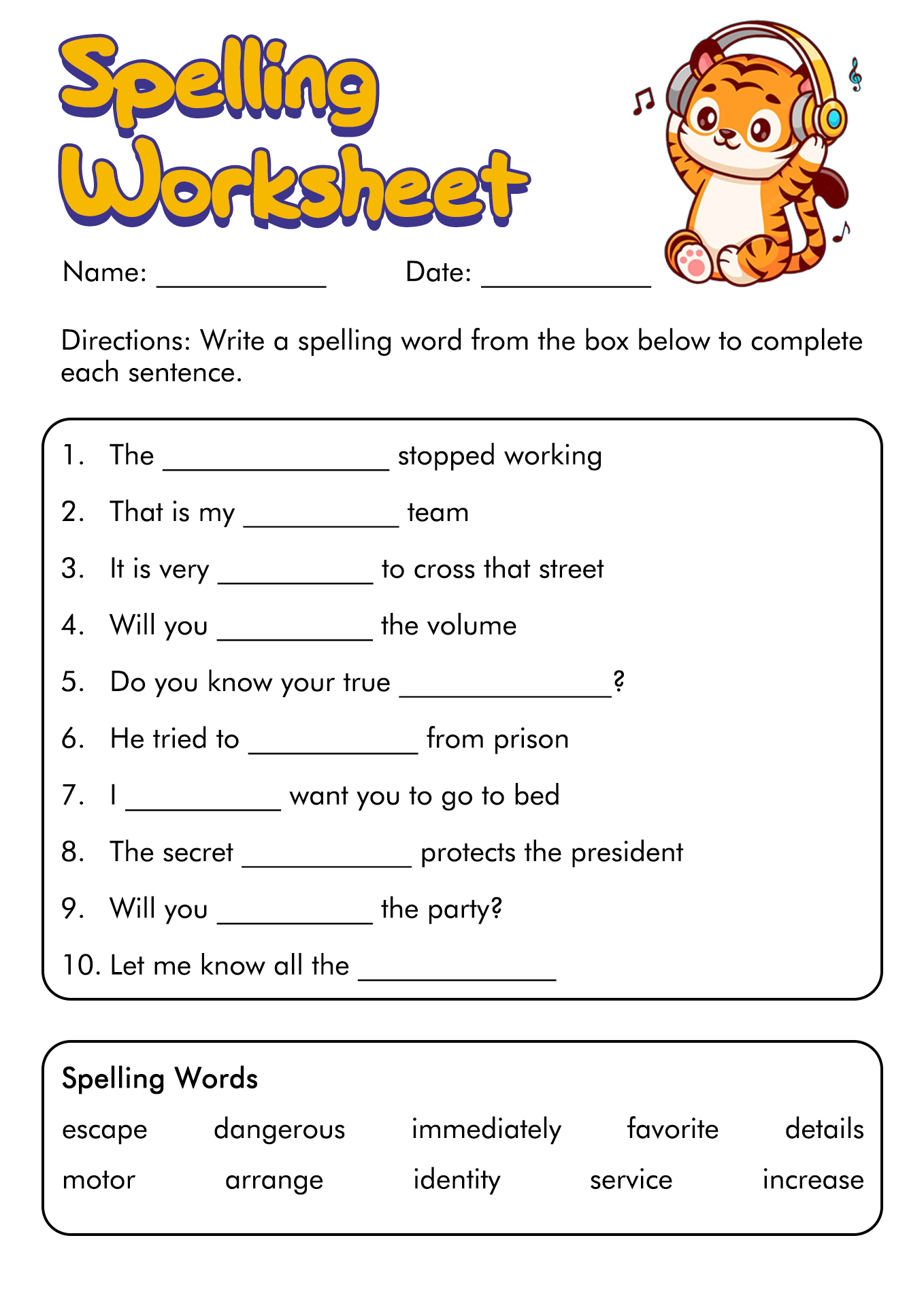 6th Grade English Worksheets