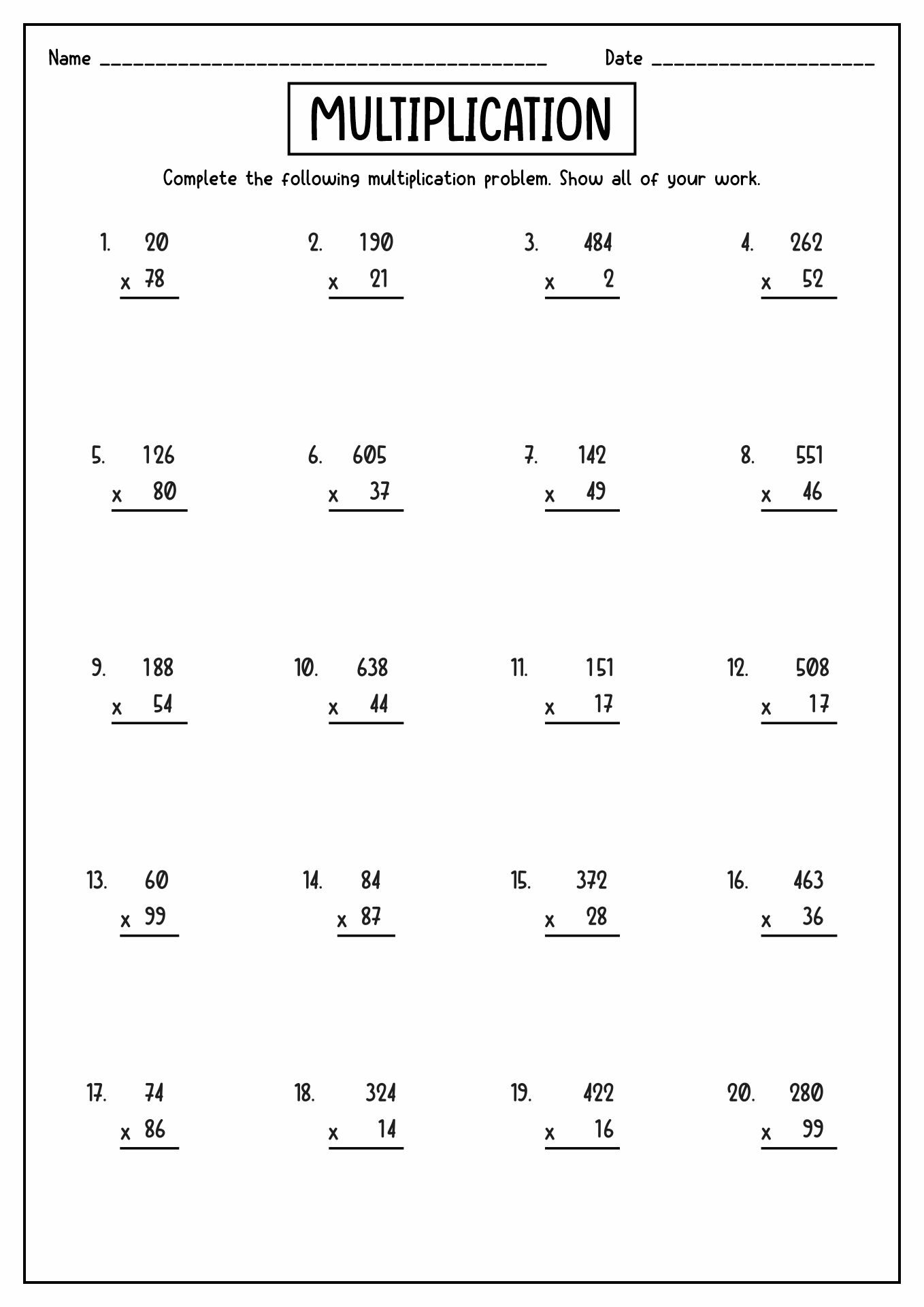 6th Grade Math Worksheets Image