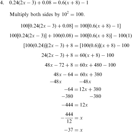 Algebra Linear Equations Practice Problems Image