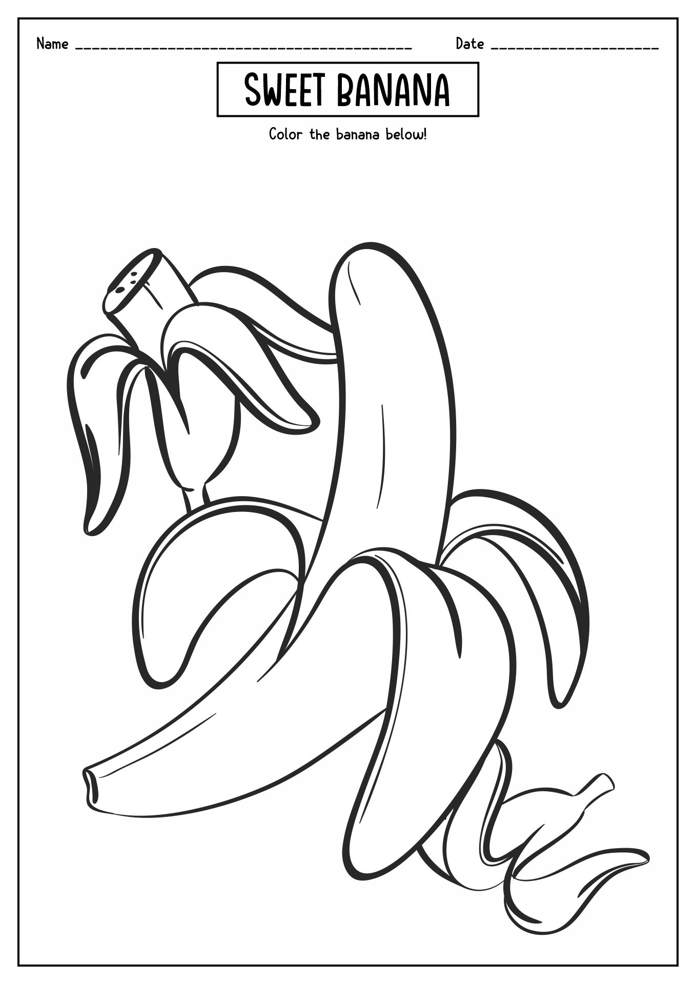 Banana Coloring Page Image