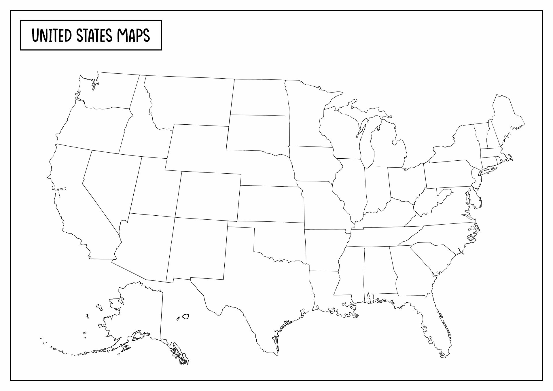Blank Printable United States Maps