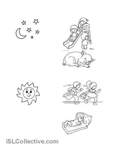 Day and Night Printable Worksheets Image
