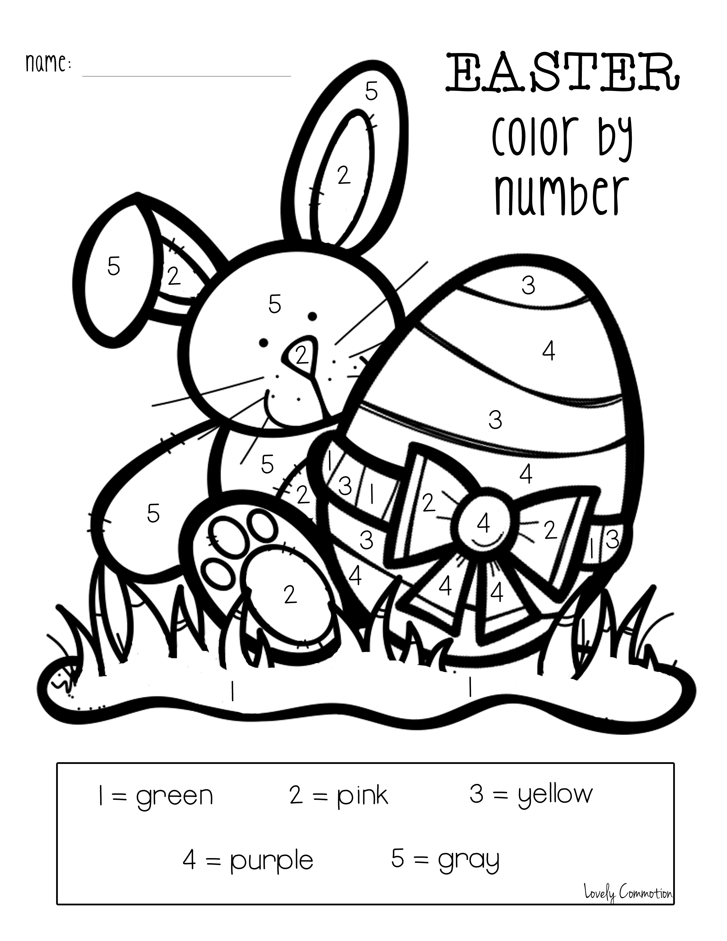 Easter Math Color by Number Image
