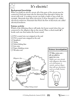 Electricity Worksheets for Third Grade