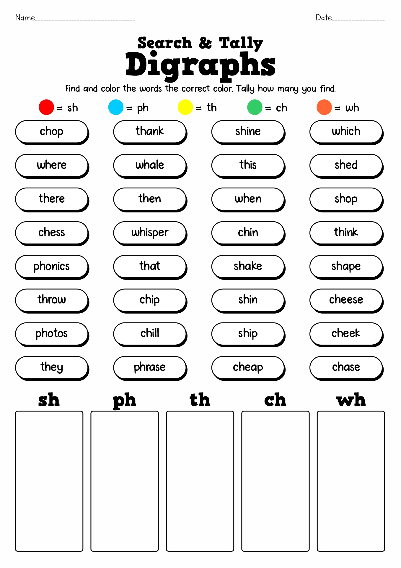 Free First Grade Phonics Worksheets