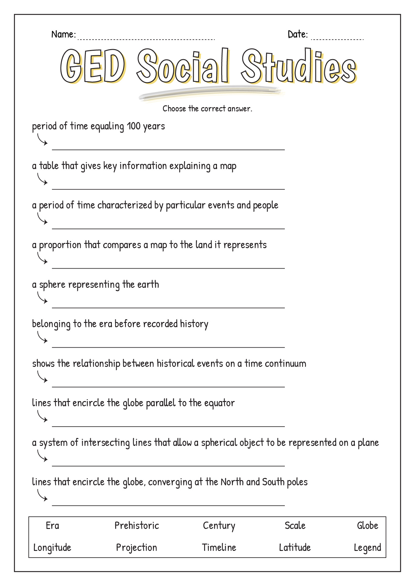 Best printable ged practice worksheets | Barrett Website