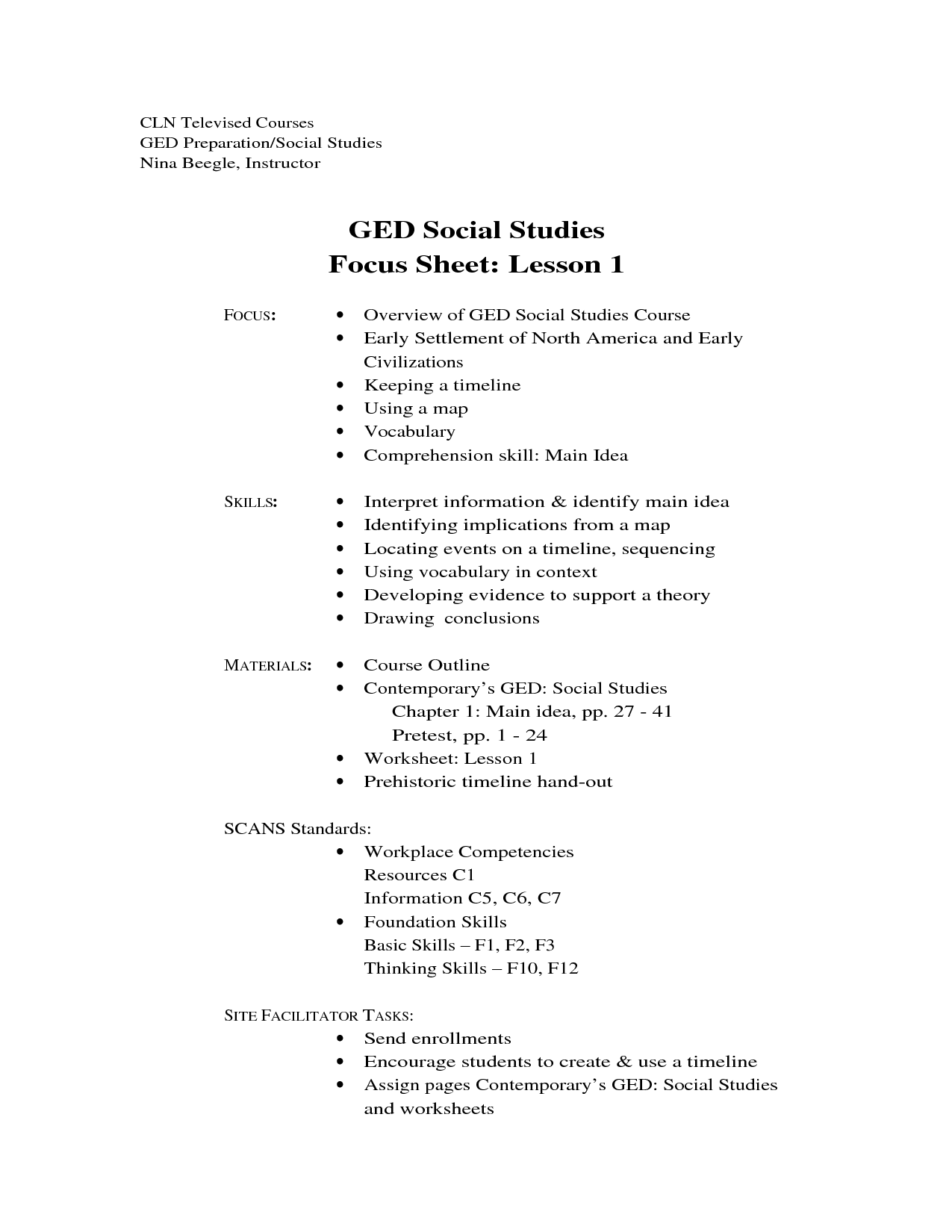 GED Social Studies Worksheets Image