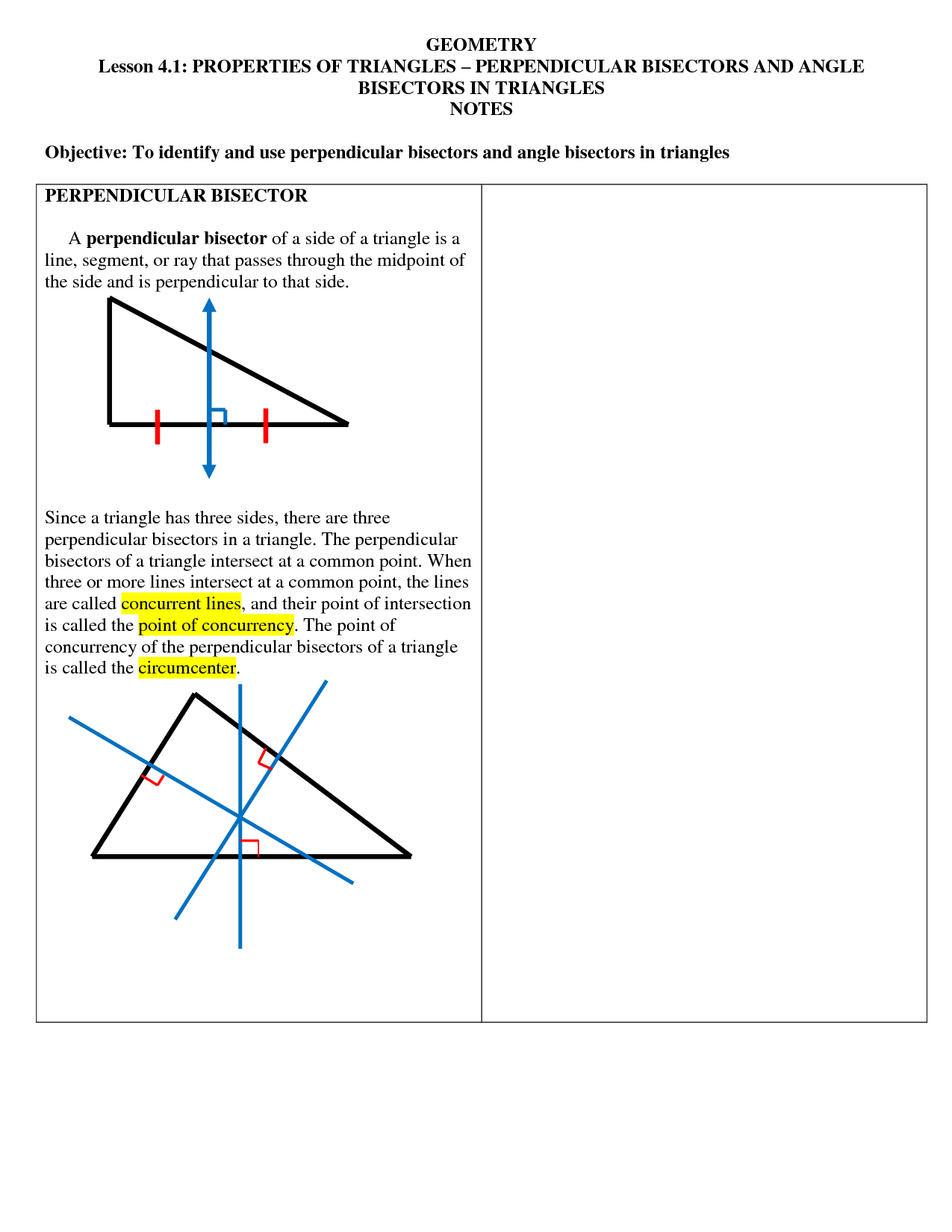 Geometry Perpendicular Angle Bisector Triangle Image