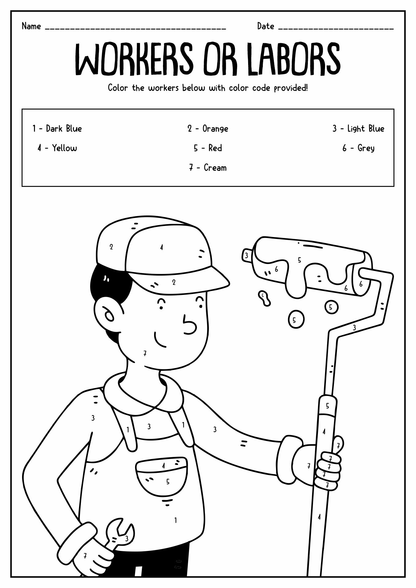 Labor Day Worksheets Kindergarten