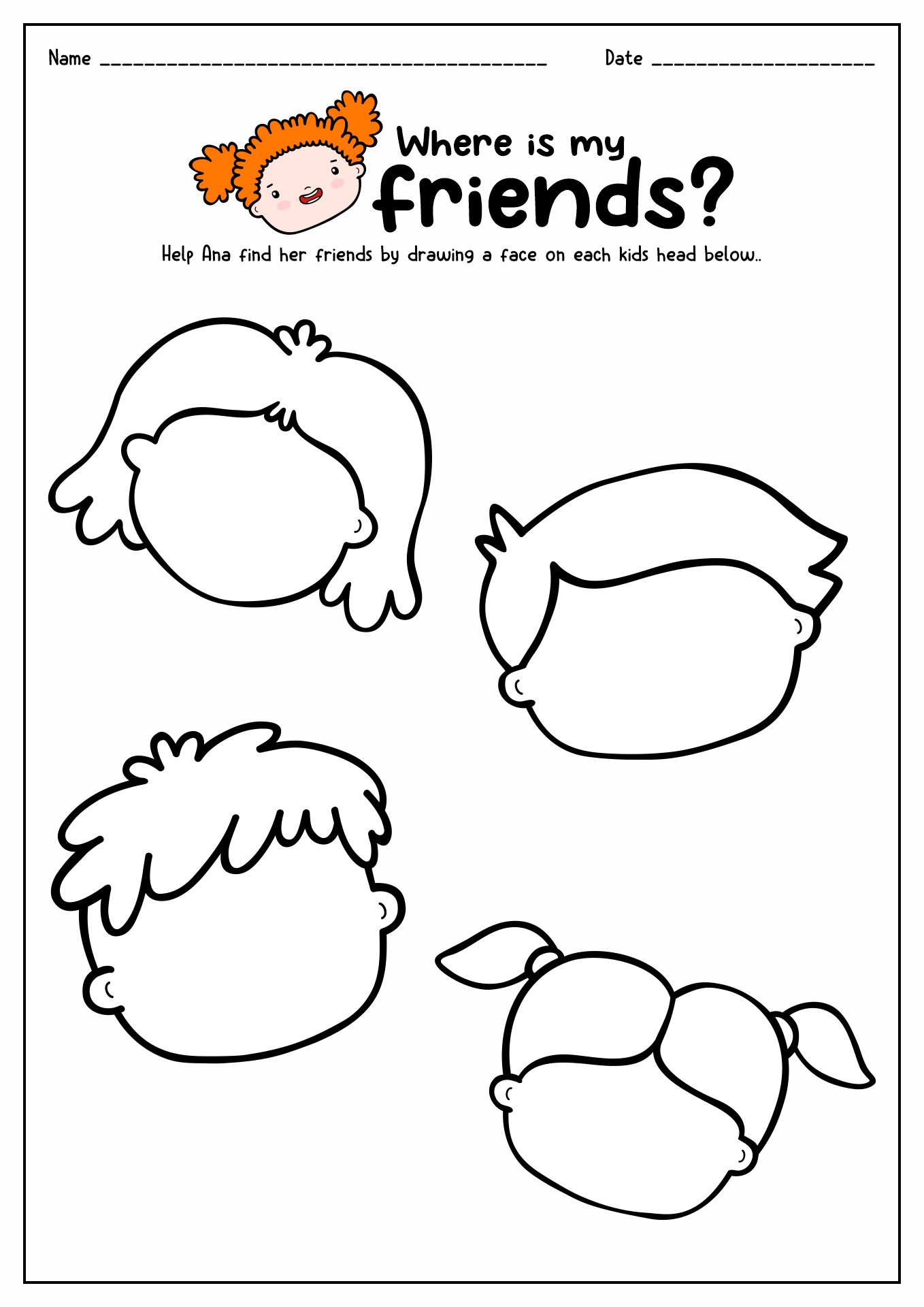 Make a Easy Kid Activity Printable Face Emotions Explore