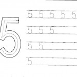 Number Five Tracing Worksheet