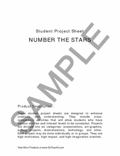 Number the Stars Student Projects Image