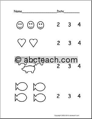 Pre-K Counting Worksheets Image