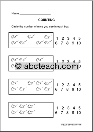 Pre-K Worksheets On Counting Numbers 1 10 Image