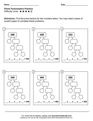 Prime Factorization Tree Worksheets 6th Grade Image