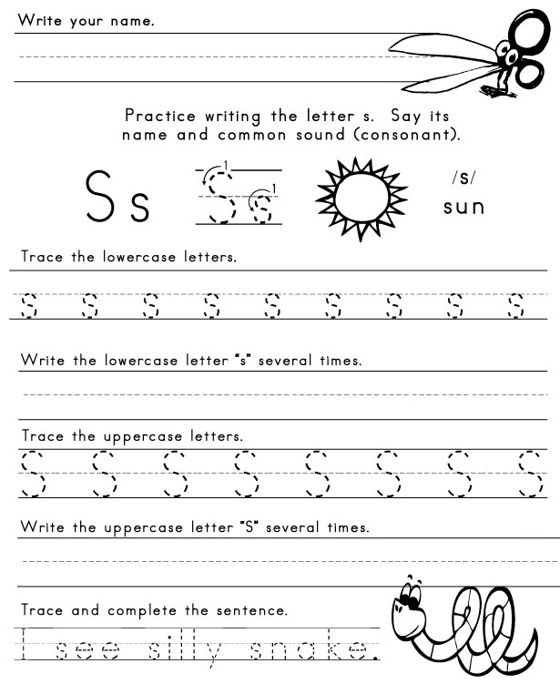 Printable Letter S Worksheets Image