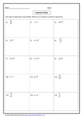 Product Rule Math Worksheets Printable Image