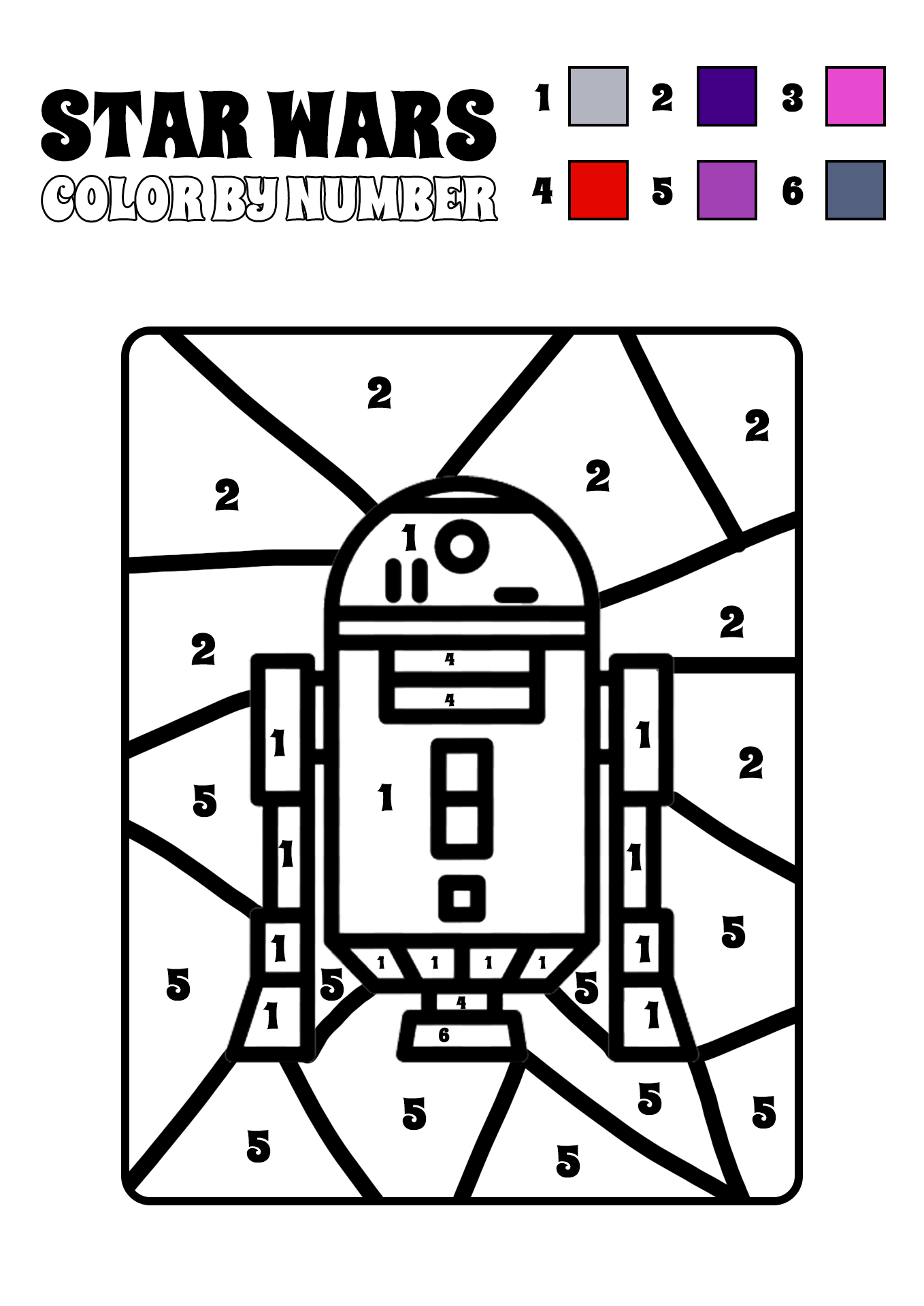 Star Wars Color by Number Math Worksheets Image