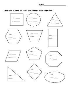 2D Shape Sides Worksheet 1st Grade Image