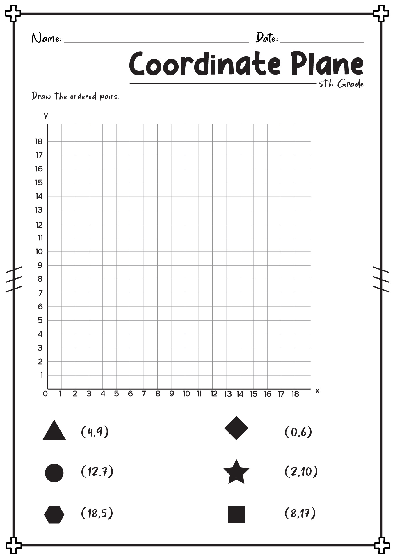 5th Grade Math Worksheets Coordinate Plane
