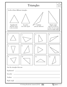 5th Grade Math Worksheets Triangles Image