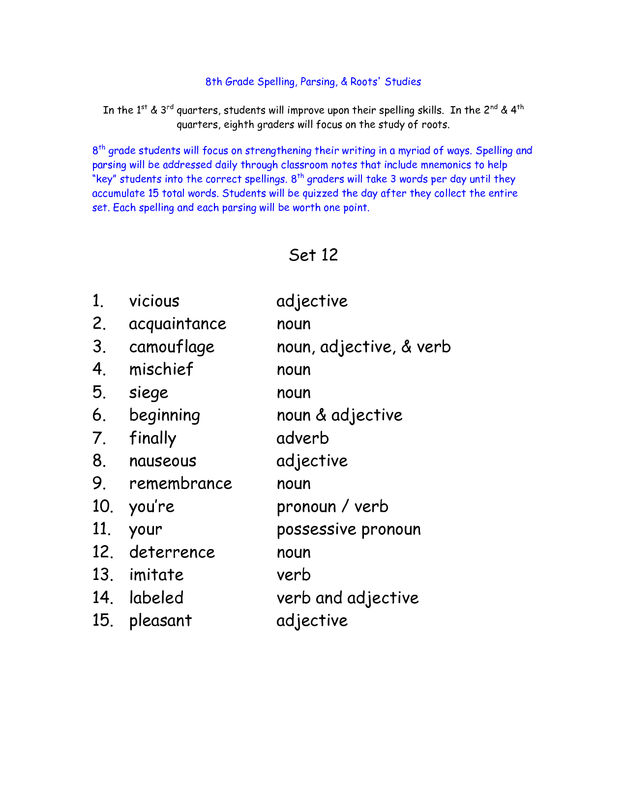 Seventh Grade 7th Grade Spelling Worksheets Free Printable