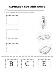 Alphabet Letter Cut and Paste Worksheets Image