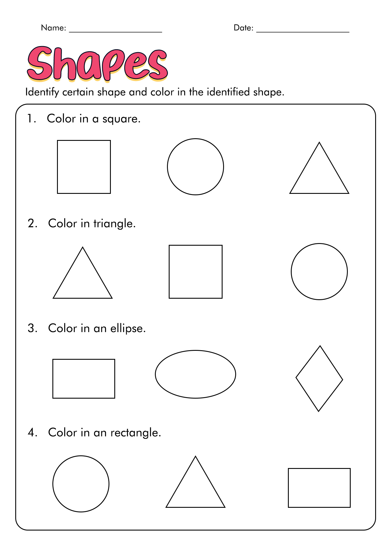 Basic Shapes Printables
