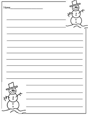Christmas Writing Paper Worksheet Image