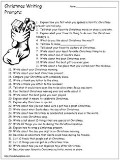 Christmas Writing Prompts Worksheets Image