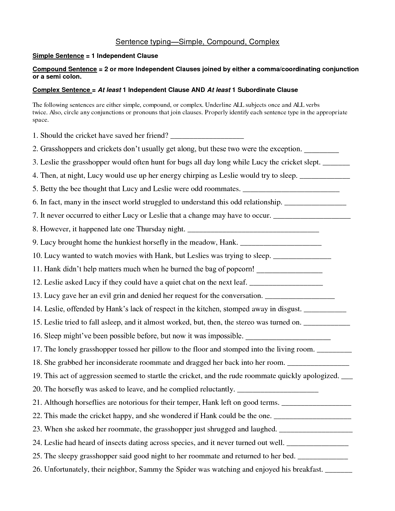 15 Building Compound Sentences Worksheet Worksheeto