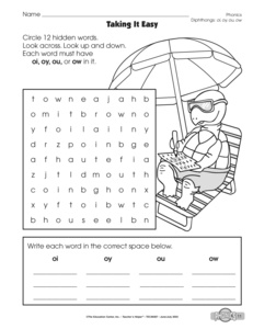 Diphthongs Oi Oy Worksheets Image